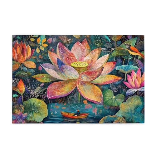 Puzzle 200 Teile Lotus Puzzle Boot DIY Kreative Holz Jigsaws für Erwachsene mit Geschenkbox Verpackung, Impossible Herausfordernde Familie Aktivität Spiele, Deko Wohnzimmer Geschenke 35x25cm E-1678 von Wehsaeho