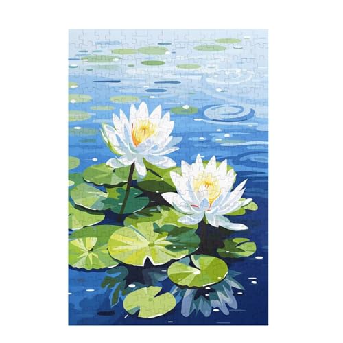 Puzzle 200 Teile Lotus Puzzle Meer DIY Kreative Holz Jigsaws für Erwachsene mit Geschenkbox Verpackung, Impossible Herausfordernde Familie Aktivität Spiele, Geschenke für Frauen 35x25cm D-1631 von Wehsaeho