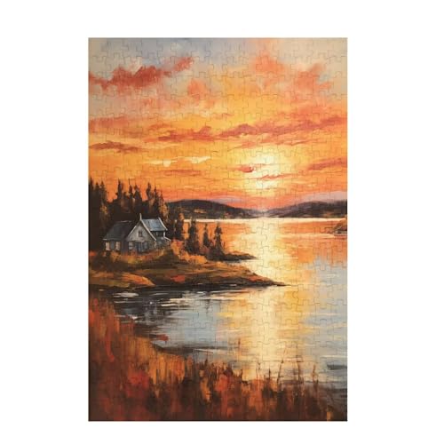 Puzzle 200 Teile Meer Puzzle Landschaft DIY Kreative Holz Jigsaws für Erwachsene mit Geschenkbox Verpackung, Impossible Herausfordernde Familie Aktivität Spiele, Deko Wohnzimmer 35x25cm D-1524 von Wehsaeho