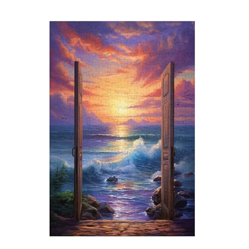 Puzzle 200 Teile Meer Puzzle Landschaft DIY Kreative Holz Jigsaws für Erwachsene mit Geschenkbox Verpackung, Impossible Herausfordernde Familie Aktivität Spiele, Deko Wohnzimmer 35x25cm D-1748 von Wehsaeho