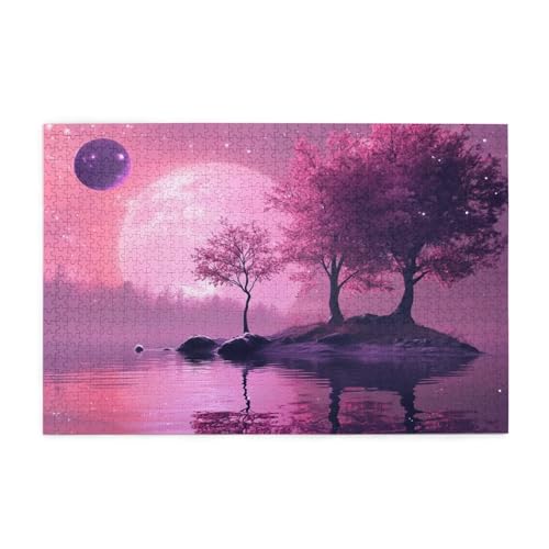 Puzzle 200 Teile Mond Puzzle Baum des Lebens DIY Kreative Holz Jigsaws für Erwachsene, Impossible Herausfordernde Familie Aktivität Spiele, Deko Wohnzimmer, Geschenke für Frauen 35x25cm E-1840 von Wehsaeho