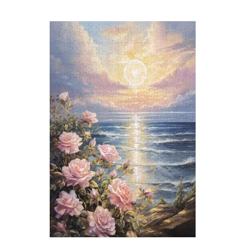 Puzzle 200 Teile Mond Puzzle Blume DIY Kreative Holz Jigsaws für Erwachsene mit Geschenkbox Verpackung, Impossible Herausfordernde Familie Aktivität Spiele, Geschenke für Frauen 35x25cm D-1521 von Wehsaeho