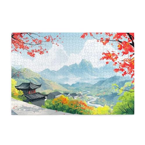 Puzzle 200 Teile Natur Puzzle Frühling DIY Kreative Holz Jigsaws für Erwachsene, Geschenkbox Verpackung, Impossible Herausfordernde Familie Aktivität Spiele, Deko Wohnzimmer Geschenke 35x25cm E-1265 von Wehsaeho
