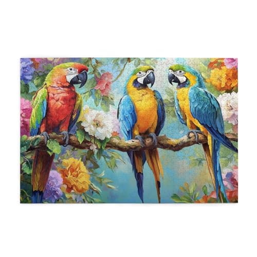 Puzzle 200 Teile Papagei Puzzle Blume DIY Kreative Holz Jigsaws für Erwachsene mit Geschenkbox Verpackung, Impossible Herausfordernde Familie Aktivität Spiele, Deko Wohnzimmer Geschenke 35x25cm E-185 von Wehsaeho