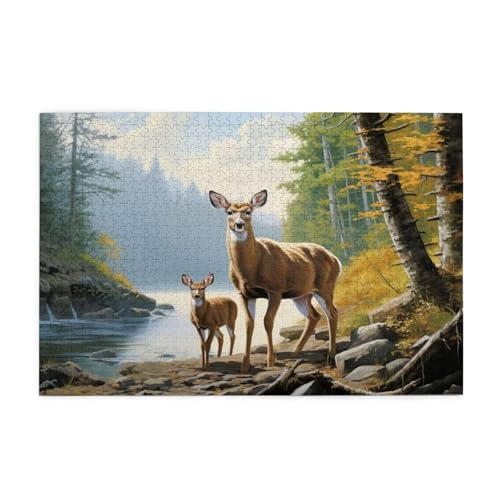 Puzzle 200 Teile REH Puzzle Baum DIY Kreative Holz Jigsaws für Erwachsene mit Geschenkbox Verpackung, Impossible Herausfordernde Familie Aktivität Spiele, Deko Wohnzimmer Geschenke 35x25cm E-1005 von Wehsaeho