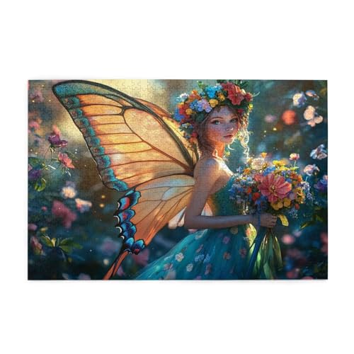 Puzzle 200 Teile Schmetterling Puzzle Engel DIY Kreative Holz Jigsaws für Erwachsene, Impossible Herausfordernde Familie Aktivität Spiele, Deko Wohnzimmer, Geschenke für Frauen 35x25cm E-1038 von Wehsaeho