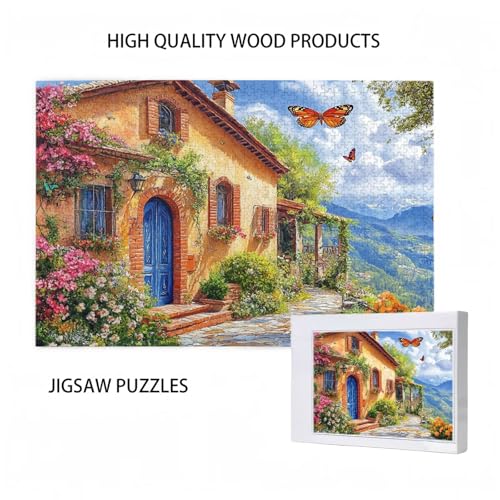 Puzzle 200 Teile Schmetterling Puzzle Landschaft DIY Kreative Holz Jigsaws für Erwachsene mit Geschenkbox Verpackung, Impossible Herausfordernde Familie Aktivität Spiele, Deko Wohnzimmer 35x25cm D-181 von Wehsaeho