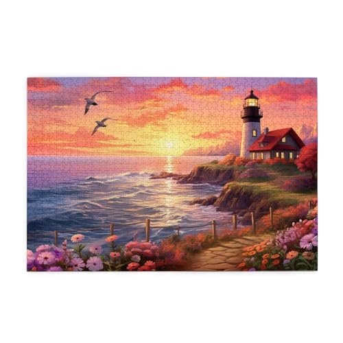 Puzzle 200 Teile Sonnenuntergang Puzzle Blume DIY Kreative Holz Jigsaws für Erwachsene, Impossible Herausfordernde Familie Aktivität Spiele, Deko Wohnzimmer, Geschenke für Frauen 35x25cm E-1014 von Wehsaeho