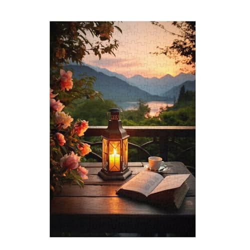 Puzzle 200 Teile Sonnenuntergang Puzzle Blume DIY Kreative Holz Jigsaws für Erwachsene mit Geschenkbox Verpackung, Impossible Herausfordernde Familie Aktivität Spiele, Deko Wohnzimmer 35x25cm D-1373 von Wehsaeho