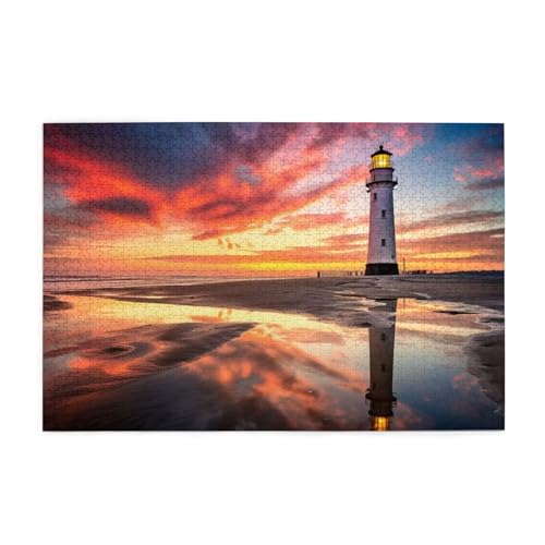 Puzzle 200 Teile Sonnenuntergang Puzzle Meer DIY Kreative Holz Jigsaws für Erwachsene, Impossible Herausfordernde Familie Aktivität Spiele, Deko Wohnzimmer, Geschenke für Frauen 35x25cm E-365 von Wehsaeho