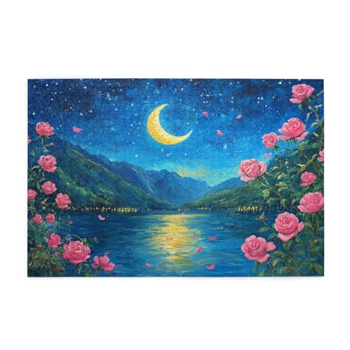 Puzzle 200 Teile Sternenhimmel Puzzle Blume DIY Kreative Holz Jigsaws für Erwachsene, Impossible Herausfordernde Familie Aktivität Spiele, Deko Wohnzimmer, Geschenke für Frauen 35x25cm E-1116 von Wehsaeho