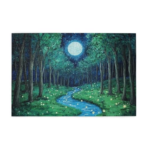 Puzzle 200 Teile Sternenhimmel Puzzle Wald DIY Kreative Holz Jigsaws für Erwachsene mit Geschenkbox Verpackung, Impossible Herausfordernde Familie Aktivität Spiele, Wanddeko Geschenke 35x25cm E-1325 von Wehsaeho