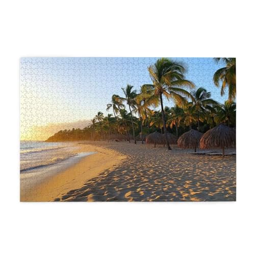 Puzzle 200 Teile Strand Puzzle Sonnenuntergang DIY Kreative Holz Jigsaws für Erwachsene, Impossible Herausfordernde Familie Aktivität Spiele, Deko Wohnzimmer, Geschenke für Frauen 35x25cm E-600 von Wehsaeho
