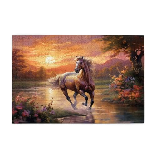 Puzzle 200 Teile Tier Puzzle Sonnenuntergang DIY Kreative Holz Jigsaws für Erwachsene mit Geschenkbox Verpackung, Impossible Herausfordernde Familie Aktivität Spiele, Wanddeko Geschenke 35x25cm E-68 von Wehsaeho