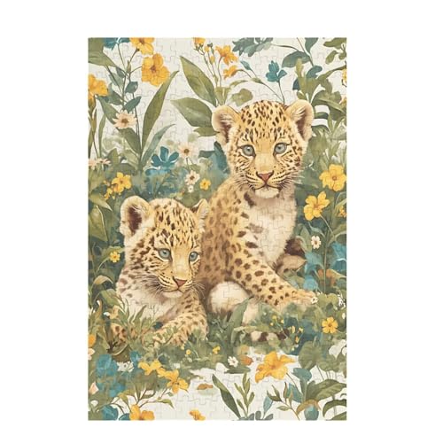 Puzzle 200 Teile Tiger Puzzle Blume DIY Kreative Holz Jigsaws für Erwachsene mit Geschenkbox, Impossible Herausfordernde Familie Aktivität Spiele, Deko Wohnzimmer, Geschenke für Frauen 35x25cm D-1256 von Wehsaeho