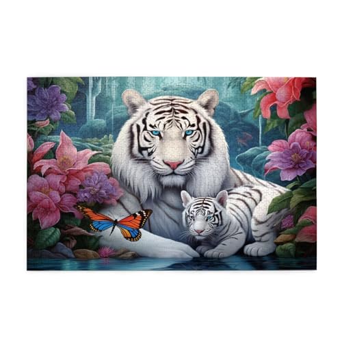 Puzzle 200 Teile Tiger Puzzle Tier DIY Kreative Holz Jigsaws für Erwachsene mit Geschenkbox Verpackung, Impossible Herausfordernde Familie Aktivität Spiele, Deko Wohnzimmer Geschenke 35x25cm E-2 von Wehsaeho