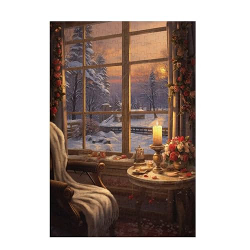 Puzzle 200 Teile Winter Puzzle Baum DIY Kreative Holz Jigsaws für Erwachsene mit Geschenkbox Verpackung, Impossible Herausfordernde Familie Aktivität Spiele, Geschenke für Frauen 35x25cm D-974 von Wehsaeho