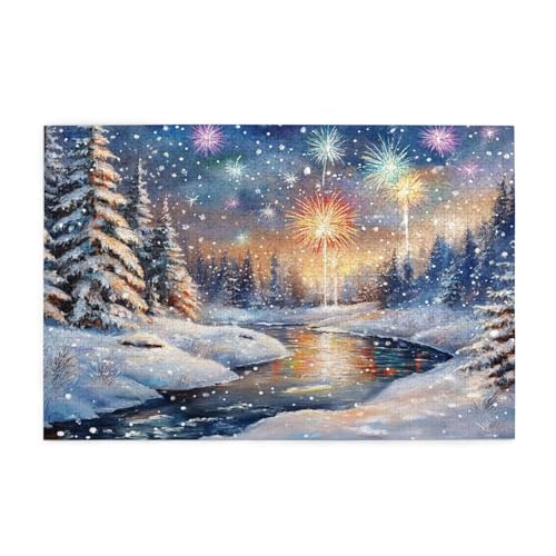 Puzzle 200 Teile Winter Puzzle Schnee DIY Kreative Holz Jigsaws für Erwachsene mit Geschenkbox Verpackung, Impossible Herausfordernde Familie Aktivität Spiele, Deko Wohnzimmer Geschenke 35x25cm E-1787 von Wehsaeho