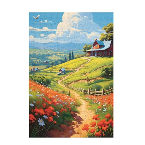 Puzzle 200 Teile Wolke Puzzle Bauernhof DIY Kreative Holz Jigsaws für Erwachsene mit Geschenkbox Verpackung, Impossible Herausfordernde Familie Aktivität Spiele, Deko Wohnzimmer 35x25cm D-1541 von Wehsaeho
