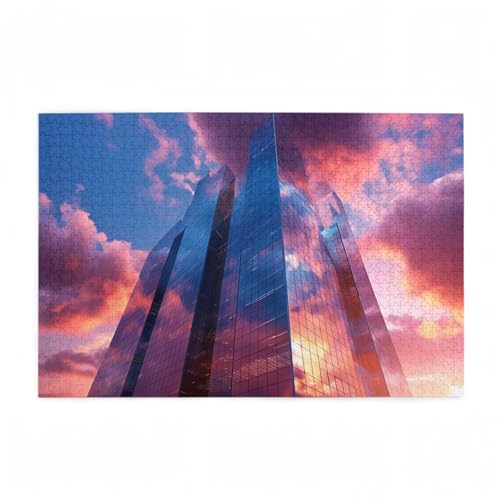 Puzzle 200 Teile Wolke Puzzle Stadt DIY Kreative Holz Jigsaws für Erwachsene mit Geschenkbox Verpackung, Impossible Herausfordernde Familie Aktivität Spiele, Geschenke für Frauen 35x25cm D-211 von Wehsaeho