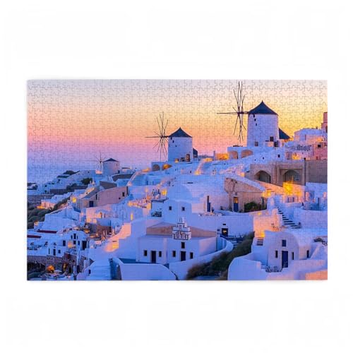 Puzzle 2000 Teile Ägäisches Meer Puzzle Sonnenuntergang Kreative Holz Jigsaws für Erwachsene mit Geschenkbox Verpackung, Impossible Herausfordernde Familie Aktivität Spiele, Zimmer Deko 99x70cm D-171 von Wehsaeho