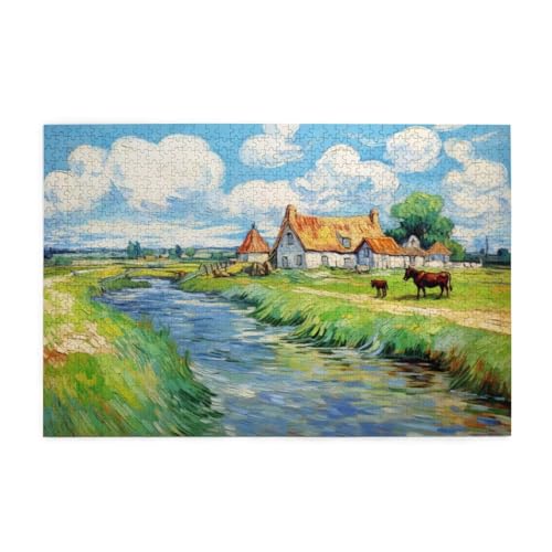 Puzzle 2000 Teile Bauernhof Puzzle Tier DIY Kreative Holz Jigsaws für Erwachsene, Geschenkbox Verpackung, Impossible Herausfordernde Familie Aktivität Spiele, Deko Wohnzimmer Geschenke 99x70cm E-275 von Wehsaeho