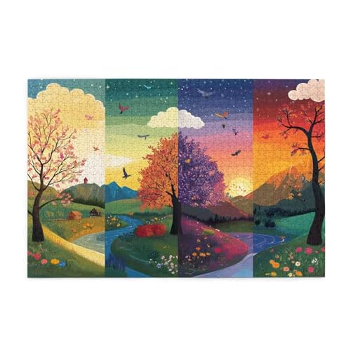 Puzzle 2000 Teile Baum Puzzle Vier Jahreszeiten DIY Kreative Holz Jigsaws für Erwachsene, Impossible Herausfordernde Familie Aktivität Spiele, Deko Wohnzimmer, Geschenke für Frauen 99x70cm E-1629 Puzzle 2000 Teile Baum Puzzle Vier Jahreszeiten DIY Kreative Holz Jigsaws für Erwachsene, Impossible Herausfordernde Familie Aktivität Spiele, Deko Wohnzimmer, Geschenke für Frauen 99x70cm E-1629 von Wehsaeho