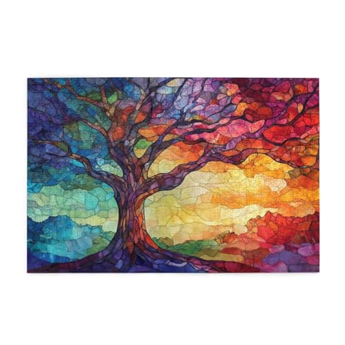 Puzzle 2000 Teile Baum des Lebens Puzzle Farbe DIY Kreative Holz Jigsaws für Erwachsene, Impossible Herausfordernde Familie Aktivität Spiele, Deko Wohnzimmer, Geschenke für Frauen 99x70cm E-1462 von Wehsaeho