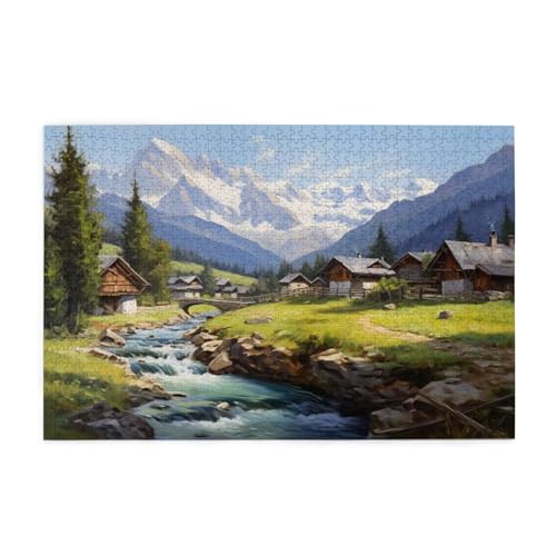 Puzzle 2000 Teile Berg Puzzle Landschaft DIY Kreative Holz Jigsaws für Erwachsene, Geschenkbox Verpackung, Impossible Herausfordernde Familie Aktivität Spiele, Deko Wohnzimmer Geschenke 99x70cm E-473 von Wehsaeho