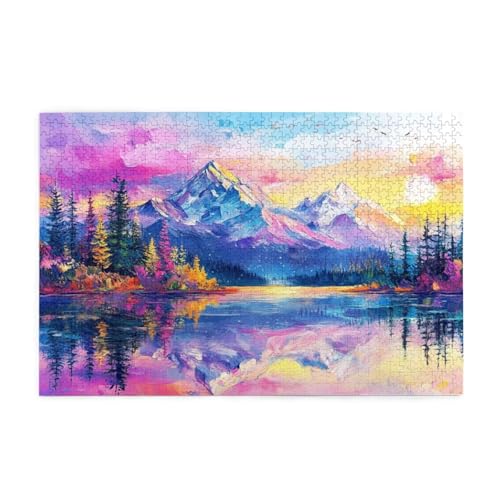 Puzzle 2000 Teile Berg Puzzle Natürliche Landschaft DIY Kreative Holz Jigsaws für Erwachsene, Impossible Herausfordernde Familie Aktivität Spiele, Deko Wohnzimmer, Geschenke für Frauen 99x70cm E-1288 von Wehsaeho