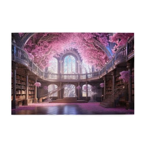 Puzzle 2000 Teile Blume Puzzle Bibliothek DIY Kreative Holz Jigsaws für Erwachsene, Geschenkbox Verpackung, Impossible Herausfordernde Familie Aktivität Spiele, Deko Wohnzimmer Geschenke 99x70cm E-732 von Wehsaeho