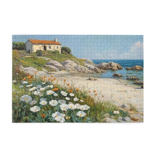Puzzle 2000 Teile Blume Puzzle Strand DIY Kreative Holz Jigsaws für Erwachsene mit Geschenkbox Verpackung, Impossible Herausfordernde Familie Aktivität Spiele, Deko Wohnzimmer Geschenke 99x70cm E-1111 von Wehsaeho