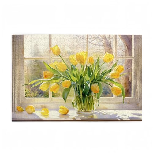 Puzzle 2000 Teile Blume Puzzle Tulpe DIY Kreative Holz Jigsaws für Erwachsene mit Geschenkbox, Impossible Herausfordernde Familie Aktivität Spiele, Deko Wohnzimmer, Geschenke für Frauen 99x70cm D-765 von Wehsaeho