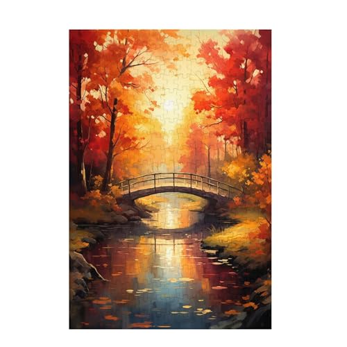 Puzzle 2000 Teile Brücke Puzzle Herbst DIY Kreative Holz Jigsaws für Erwachsene mit Geschenkbox Verpackung, Impossible Herausfordernde Familie Aktivität Spiele, Geschenke für Frauen 99x70cm D-834 von Wehsaeho
