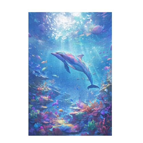 Puzzle 2000 Teile Delphin Puzzle Farbe DIY Kreative Holz Jigsaws für Erwachsene mit Geschenkbox Verpackung, Impossible Herausfordernde Familie Aktivität Spiele, Geschenke für Frauen 99x70cm D-938 von Wehsaeho