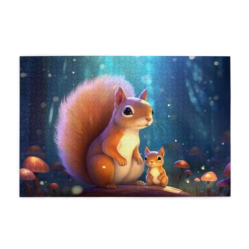 Puzzle 2000 Teile Eichhörnchen Puzzle Tier DIY Kreative Holz Jigsaws für Erwachsene, Geschenkbox Verpackung, Impossible Herausfordernde Familie Aktivität Spiele, Deko Wohnzimmer 99x70cm E-818 von Wehsaeho