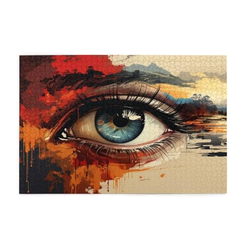Puzzle 2000 Teile Farbe Puzzle Auge DIY Kreative Holz Jigsaws für Erwachsene mit Geschenkbox Verpackung, Impossible Herausfordernde Familie Aktivität Spiele, Deko Wohnzimmer Geschenke 99x70cm E-800 von Wehsaeho