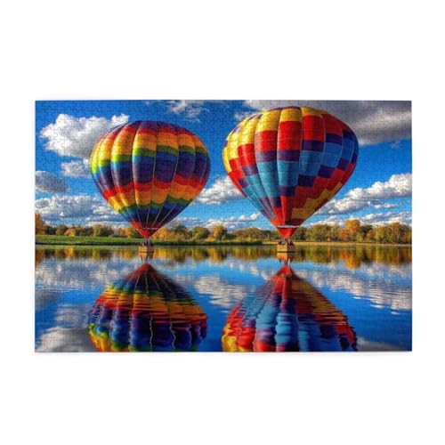 Puzzle 2000 Teile Heißluftballon Puzzle Landschaft DIY Kreative Holz Jigsaws für Erwachsene, Impossible Herausfordernde Familie Aktivität Spiele, Deko Wohnzimmer, Geschenke für Frauen 99x70cm E-1841 von Wehsaeho