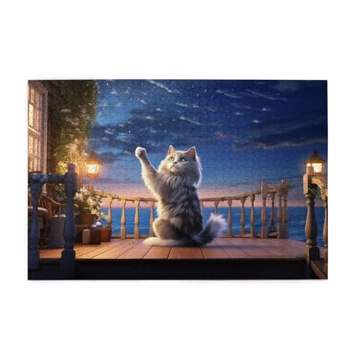 Puzzle 2000 Teile Katze Puzzle Meer DIY Kreative Holz Jigsaws für Erwachsene mit Geschenkbox Verpackung, Impossible Herausfordernde Familie Aktivität Spiele, Deko Wohnzimmer Geschenke 99x70cm E-80 Puzzle 2000 Teile Katze Puzzle Meer DIY Kreative Holz Jigsaws für Erwachsene mit Geschenkbox Verpackung, Impossible Herausfordernde Familie Aktivität Spiele, Deko Wohnzimmer Geschenke 99x70cm E-80 von Wehsaeho