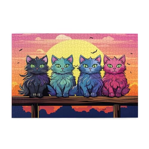 Puzzle 2000 Teile Katze Puzzle Sonnenuntergang DIY Kreative Holz Jigsaws für Erwachsene, Impossible Herausfordernde Familie Aktivität Spiele, Deko Wohnzimmer, Geschenke für Frauen 99x70cm E-769 Puzzle 2000 Teile Katze Puzzle Sonnenuntergang DIY Kreative Holz Jigsaws für Erwachsene, Impossible Herausfordernde Familie Aktivität Spiele, Deko Wohnzimmer, Geschenke für Frauen 99x70cm E-769 von Wehsaeho