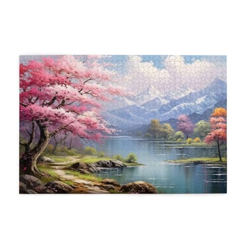 Puzzle 2000 Teile Kirschblüten Puzzle Berg DIY Kreative Holz Jigsaws für Erwachsene, Geschenkbox Verpackung, Impossible Herausfordernde Familie Aktivität Spiele, Deko Wohnzimmer 99x70cm E-110 Puzzle 2000 Teile Kirschblüten Puzzle Berg DIY Kreative Holz Jigsaws für Erwachsene, Geschenkbox Verpackung, Impossible Herausfordernde Familie Aktivität Spiele, Deko Wohnzimmer 99x70cm E-110 von Wehsaeho