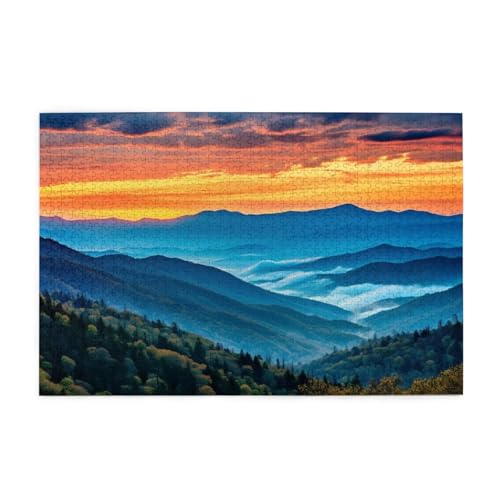 Puzzle 2000 Teile Landschaft Puzzle Berg DIY Kreative Holz Jigsaws für Erwachsene, Geschenkbox Verpackung, Impossible Herausfordernde Familie Aktivität Spiele, Deko Wohnzimmer Geschenke 99x70cm E-210 von Wehsaeho