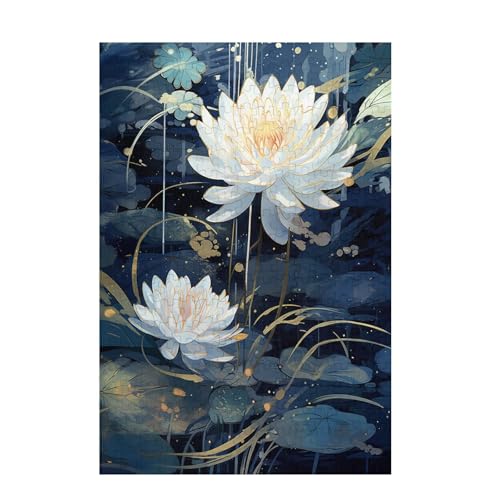 Puzzle 2000 Teile Lotus Puzzle Retro DIY Kreative Holz Jigsaws für Erwachsene mit Geschenkbox, Impossible Herausfordernde Familie Aktivität Spiele, Deko Wohnzimmer, Geschenke für Frauen 99x70cm D-1632 von Wehsaeho