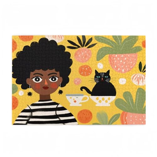 Puzzle 2000 Teile Mädchen Puzzle Katze DIY Kreative Holz Jigsaws für Erwachsene mit Geschenkbox Verpackung, Impossible Herausfordernde Familie Aktivität Spiele, Geschenke für Frauen 99x70cm D-736 von Wehsaeho