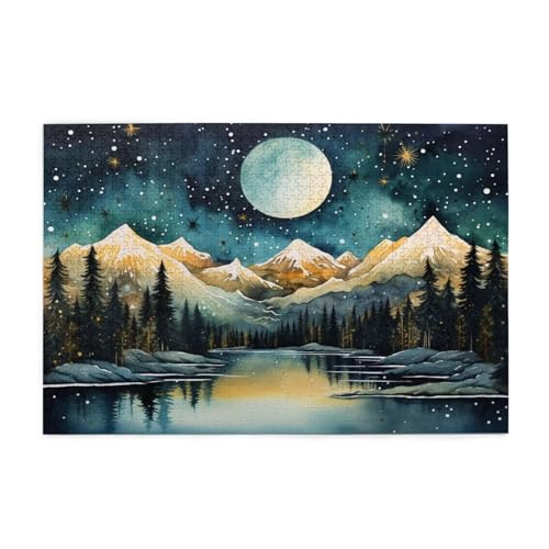 Puzzle 2000 Teile Sternenhimmel Puzzle Mond DIY Kreative Holz Jigsaws für Erwachsene mit Geschenkbox Verpackung, Impossible Herausfordernde Familie Aktivität Spiele, Wanddeko Geschenke 99x70cm E-470 von Wehsaeho