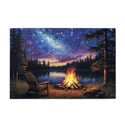 Puzzle 2000 Teile Sternenhimmel Puzzle Wald DIY Kreative Holz Jigsaws für Erwachsene mit Geschenkbox Verpackung, Impossible Herausfordernde Familie Aktivität Spiele, Wanddeko Geschenke 99x70cm E-926 von Wehsaeho