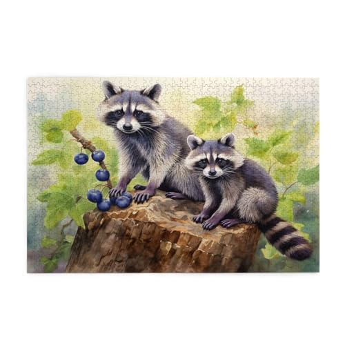 Puzzle 2000 Teile Waschbär Puzzle Tier DIY Kreative Holz Jigsaws für Erwachsene mit Geschenkbox Verpackung, Impossible Herausfordernde Familie Aktivität Spiele, Deko Wohnzimmer Geschenke 99x70cm E-5 von Wehsaeho