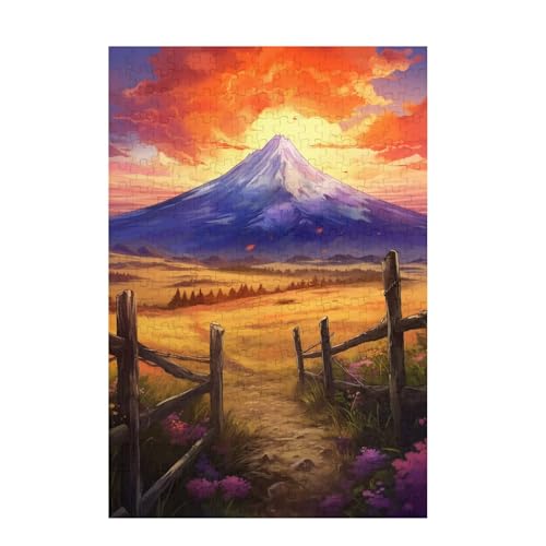 Puzzle 300 Teile Bauernhof Puzzle Berg DIY Kreative Holz Jigsaws für Erwachsene mit Geschenkbox Verpackung, Impossible Herausfordernde Familie Aktivität Spiele, Deko Wohnzimmer 38x26cm D-1616 von Wehsaeho