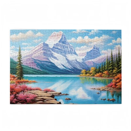 Puzzle 300 Teile Berg Puzzle Meer DIY Kreative Holz Jigsaws für Erwachsene mit Geschenkbox Verpackung, Impossible Herausfordernde Familie Aktivität Spiele, Wohnzimmer Deko Geschenke 38x26cm D-685 von Wehsaeho