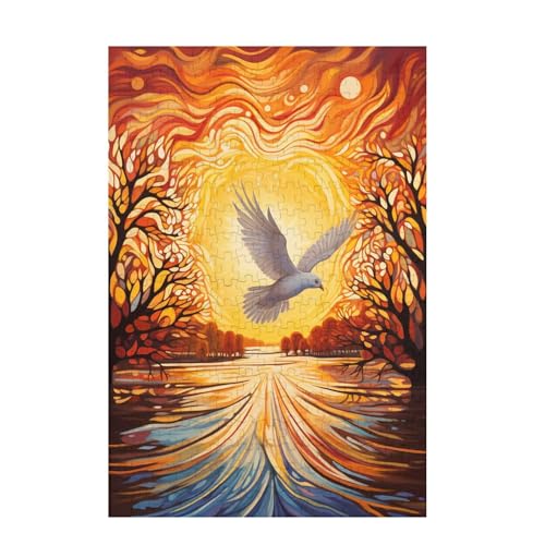 Puzzle 300 Teile Bird Puzzle Baum DIY Kreative Holz Jigsaws für Erwachsene mit Geschenkbox Verpackung, Impossible Herausfordernde Familie Aktivität Spiele, Wohnzimmer Deko Geschenke 38x26cm D-1630 von Wehsaeho